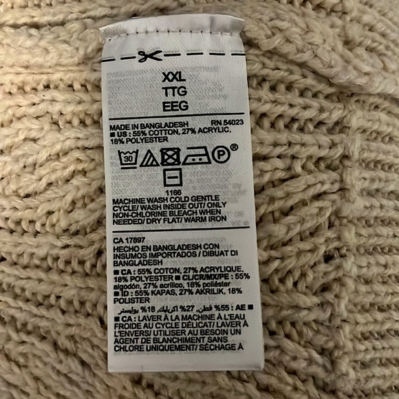 Old Navy Knit Cream Sweater XXL - Picture 5 of 5